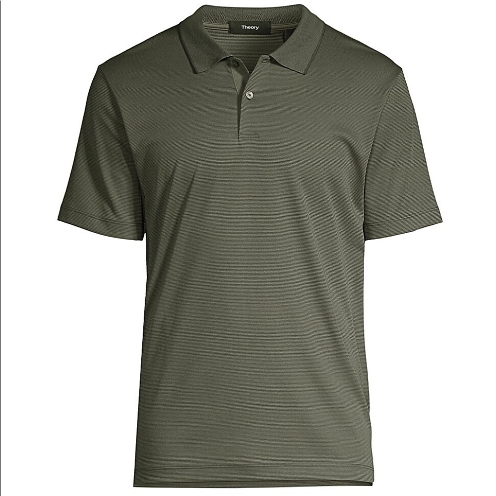 Theory Standard Current Stripe Polo in Hunt Basalt (NWT)